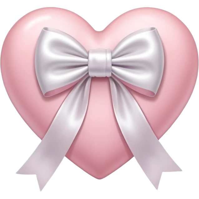 light pink heart with white bow emoji