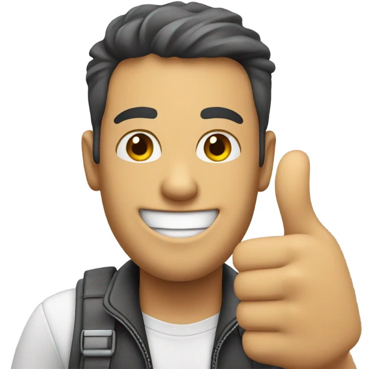 thumbs up with a guy smiling emoji