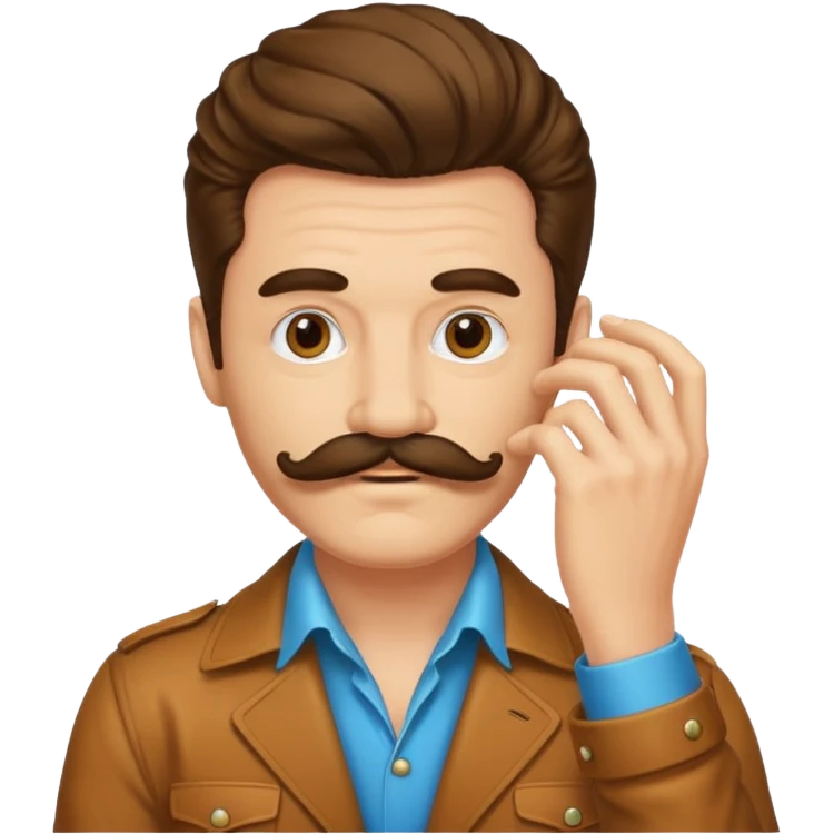 70s 80s men with ring hair style  emoji