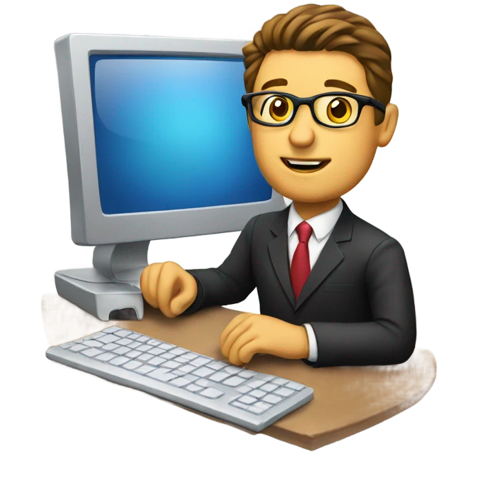 business man on his computer emoji