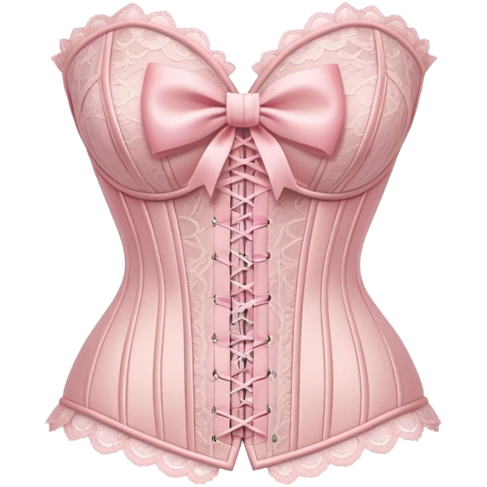 pastel pink lace corset with bows emoji