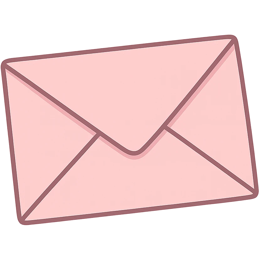 pink envelope, digital illustration emoji