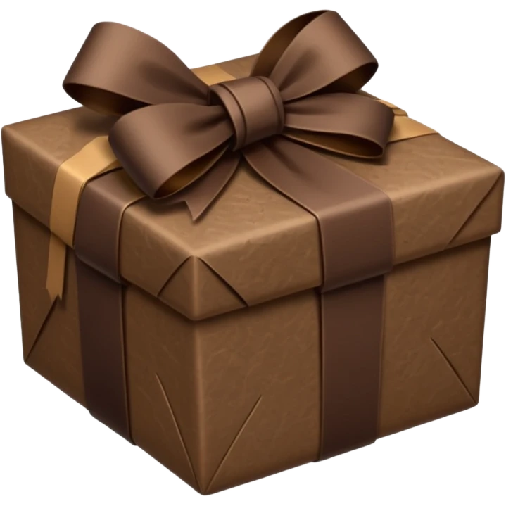 dark brown present with brown bow emoji