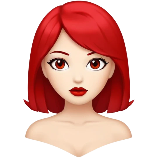 red diva with black hair emoji