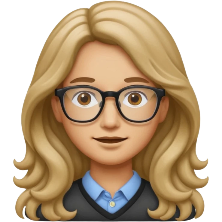 make with long wavy hair and glasses emoji