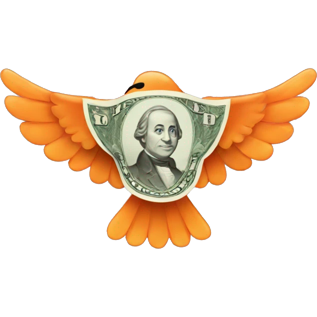 The banknote with orange wings emoji