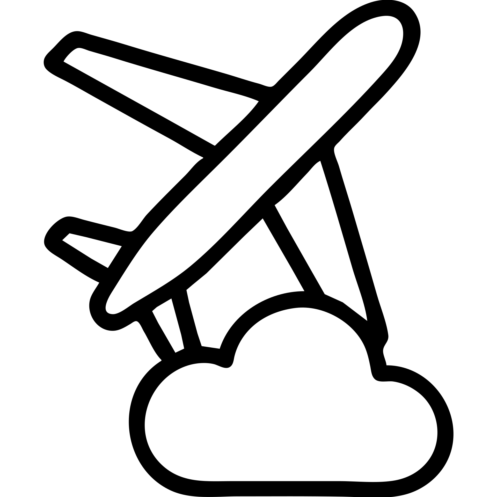 fine line airplane flying above a single cloud, simple outline, minimalistic and clean emoji
