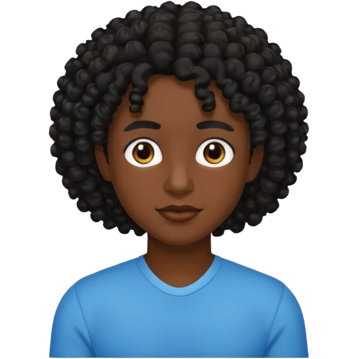 Zumbí com o cabelo médio e cacheado emoji