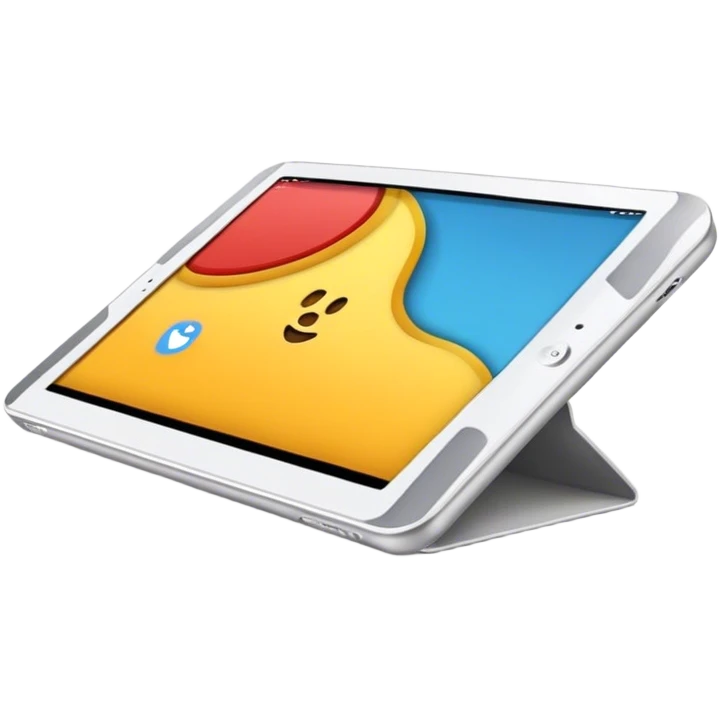 Şık bir dokunmatik ekrana sahip modern bir tablet emoji