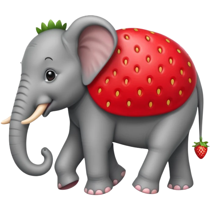 Red Strawberry elephant  emoji