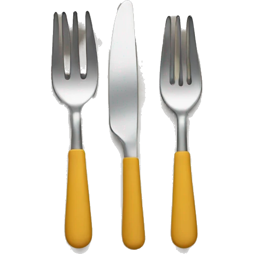 spoon and fork in a plate emoji