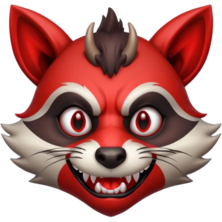  raccoon devil hybrid face emoji