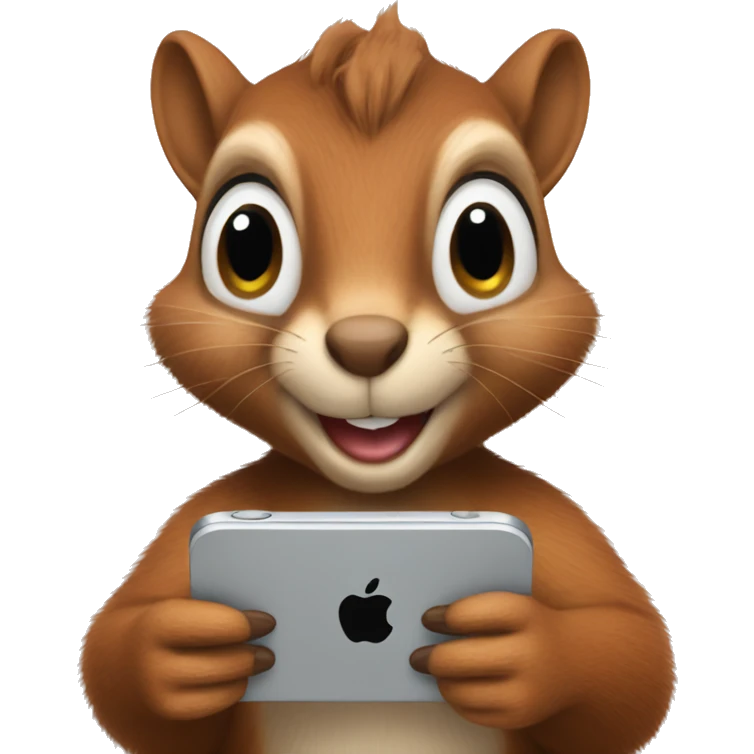 Squirrel holding an iPhone  emoji