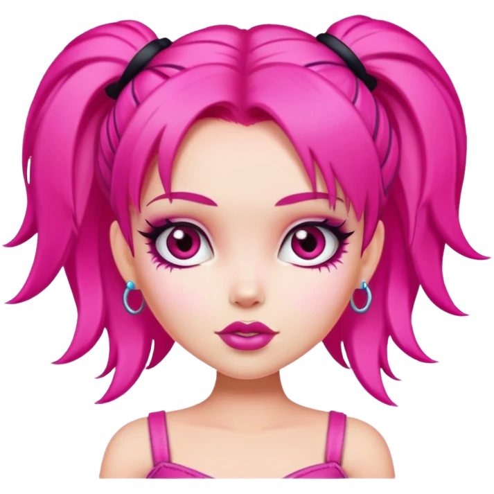 pretty bratz baddie, hot pink hair emoji