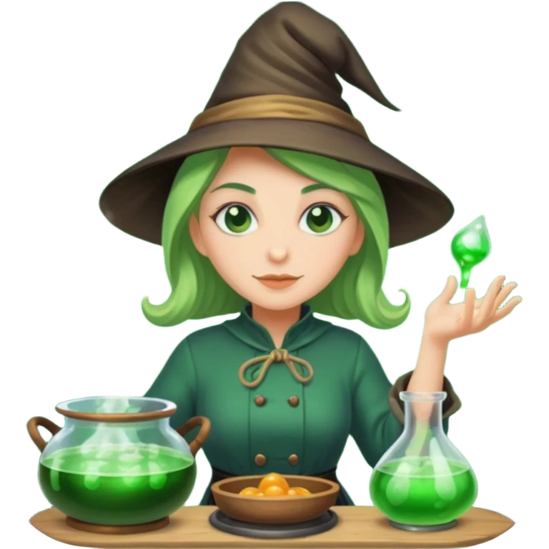green witch cooking potion emoji