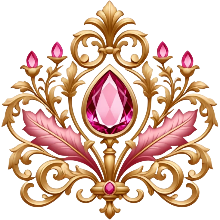 Reddish-pinkish and gold and white romantic vintage aesthetic decorations emoji