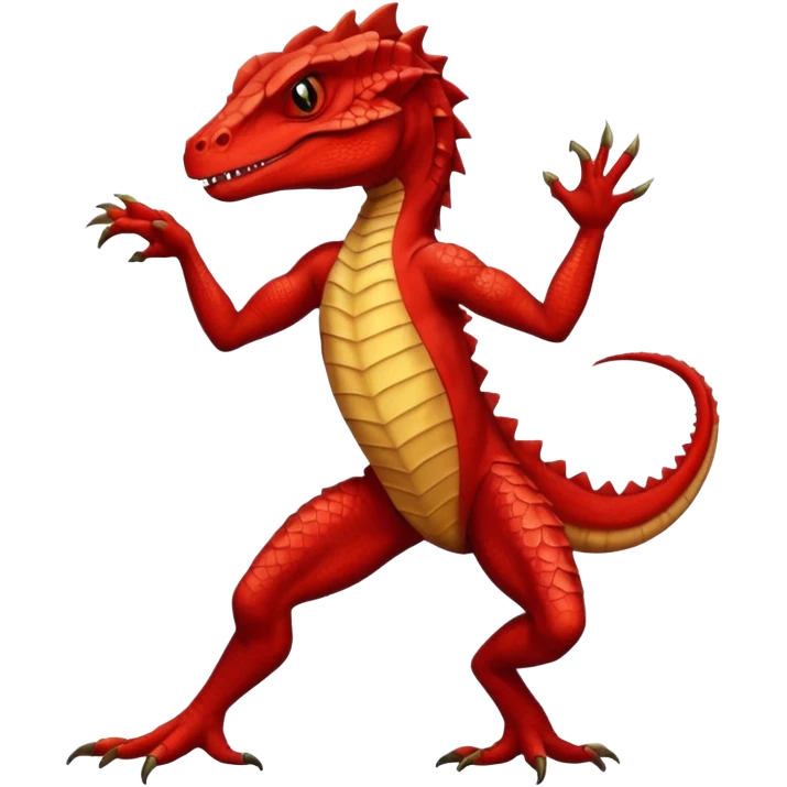 red lizardman dancing salsa emoji