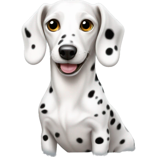 White dachshund dog with black spots emoji