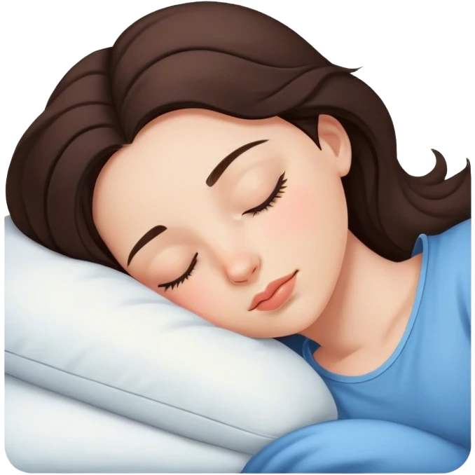 Brunette girl sleepin emoji