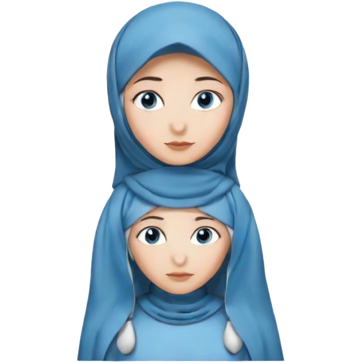 Turkish beautiful finish Konya girl blue eyes with hijab and long tail hearted design dress emoji