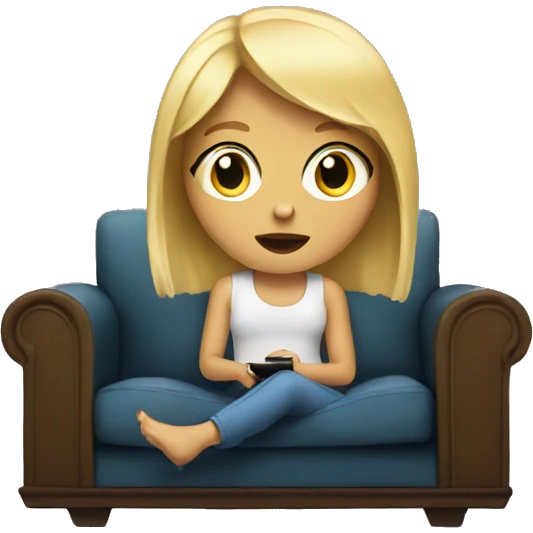 blonde girl watching tv emoji