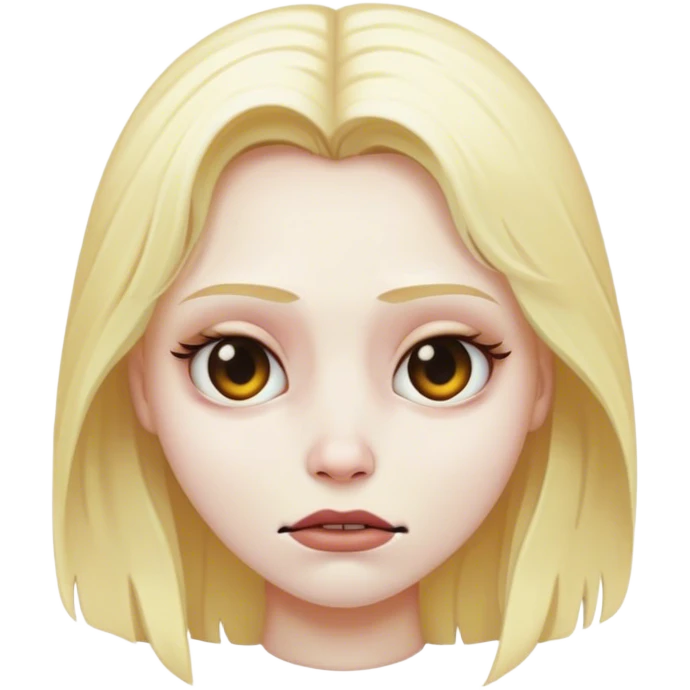 A blonde grim emoji