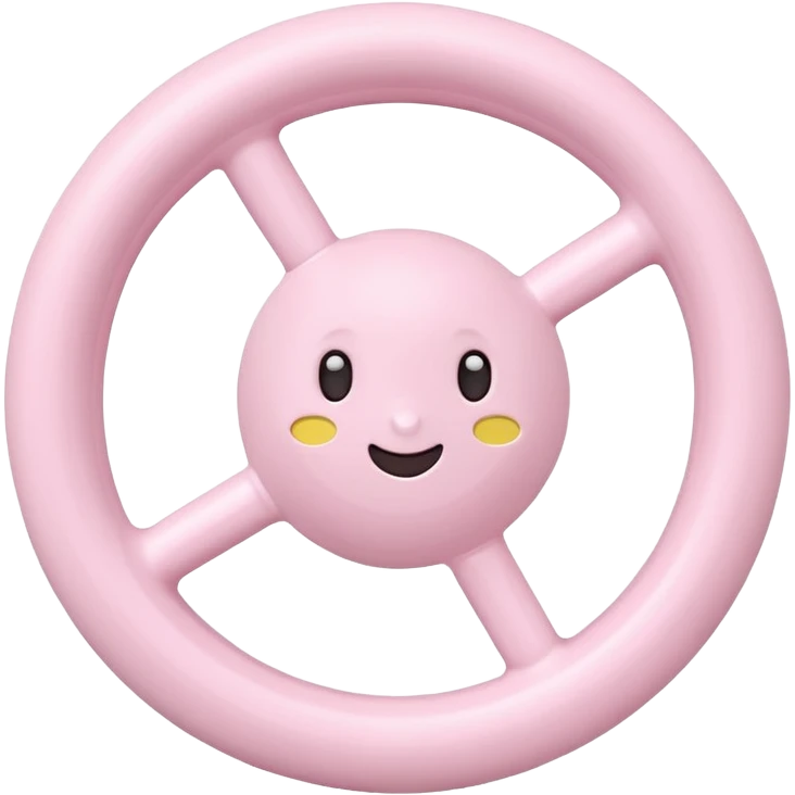 White and light pink baby shaker rattle toy emoji
