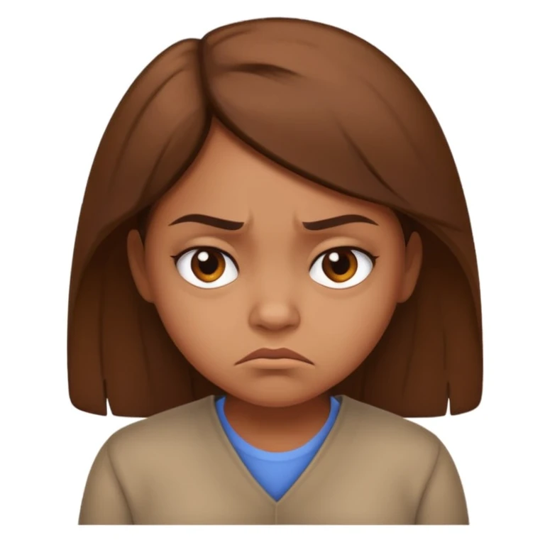 brown girl grumpy emoji