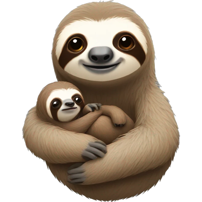 Sloth holding a baby sloth emoji