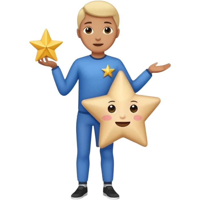 Star with a human full body emoji