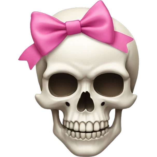 Skull with a pink bow emoji