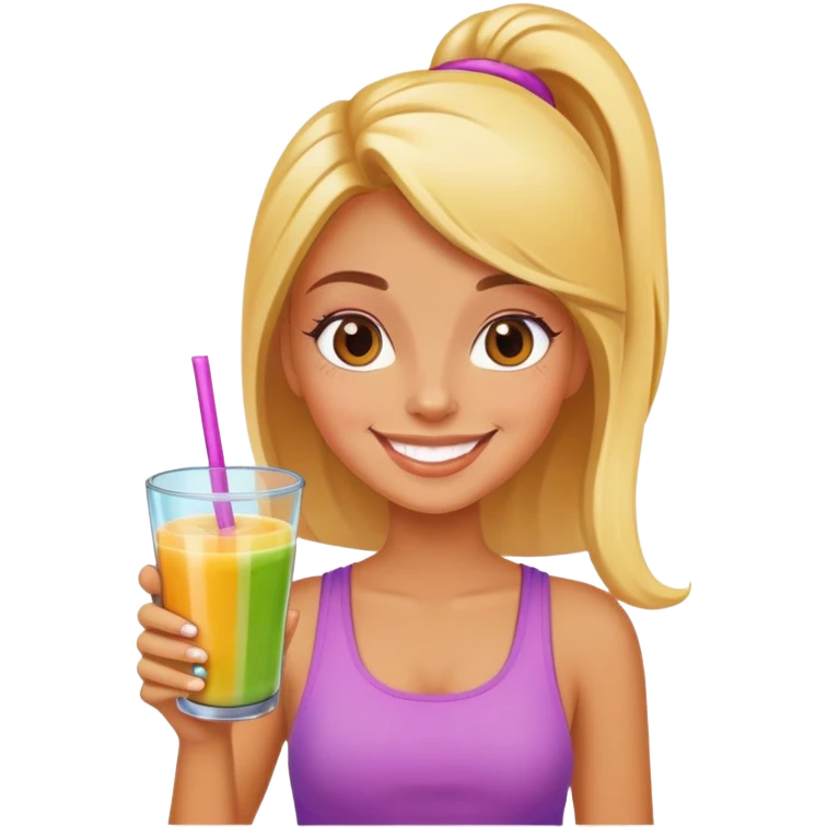Girl with smoothie  emoji