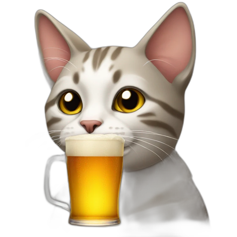 Cat drinks beer emoji