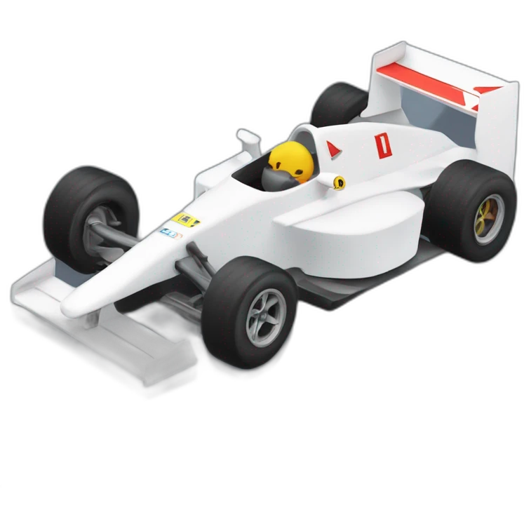une voiture de course qui se serre d'une F1 comme rampe emoji