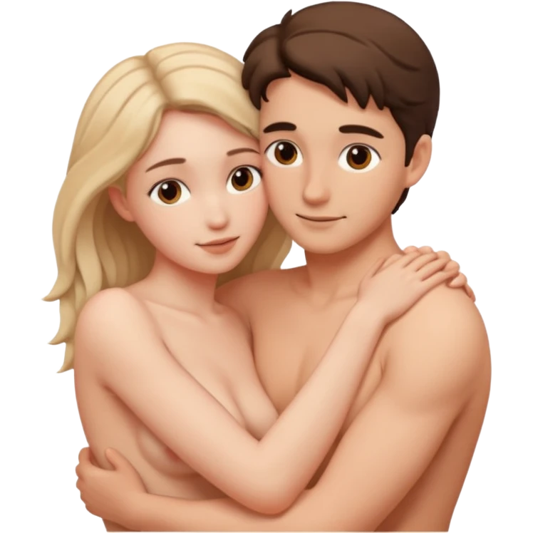 Moment intime entre amoureux il sont tou nue et baise emoji