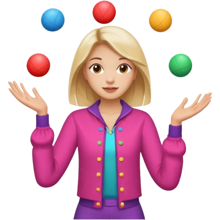 a girl juggling  with two hands  emoji
