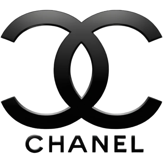 Chanel logo, elegant, minimal, black and white emoji