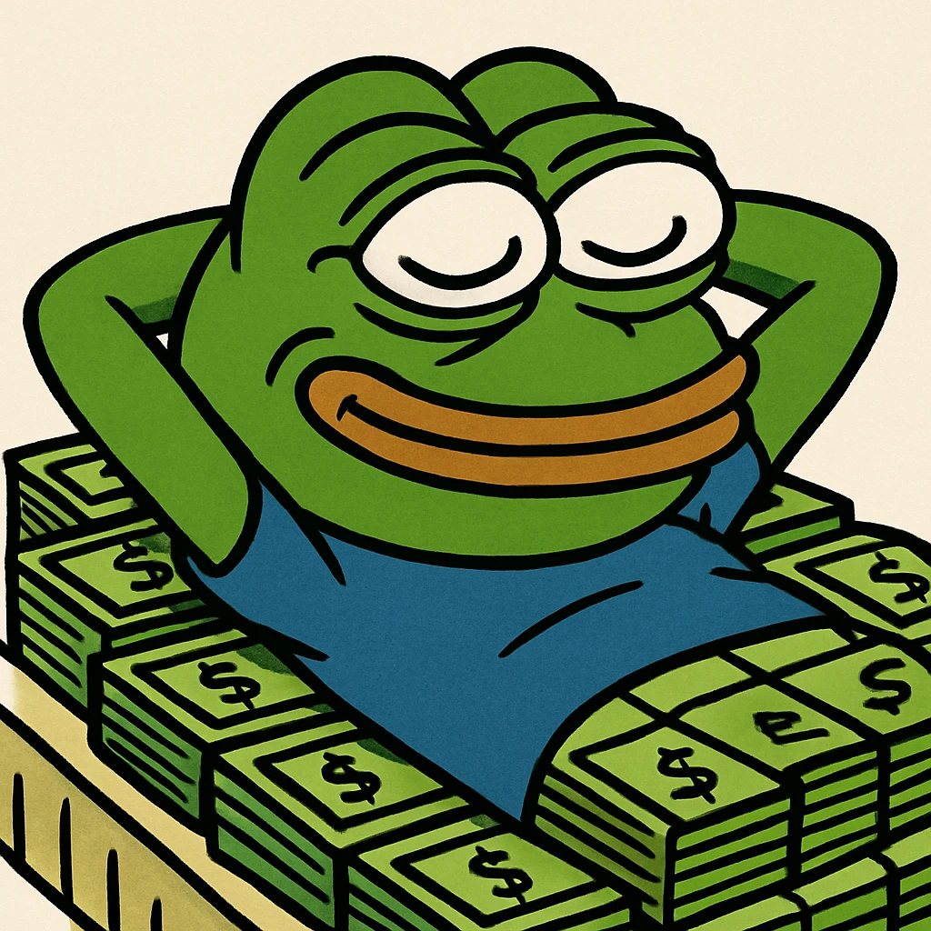 happy person napping on mattress of money emoji