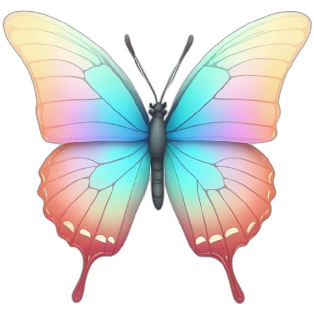 Pastel Gradient Hue Iridescent Butterfly emoji