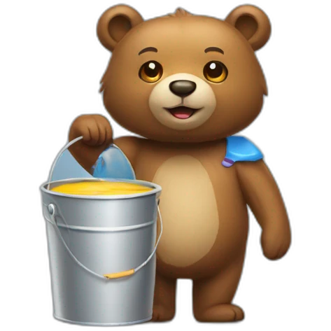 BEar with  paint bucket emoji