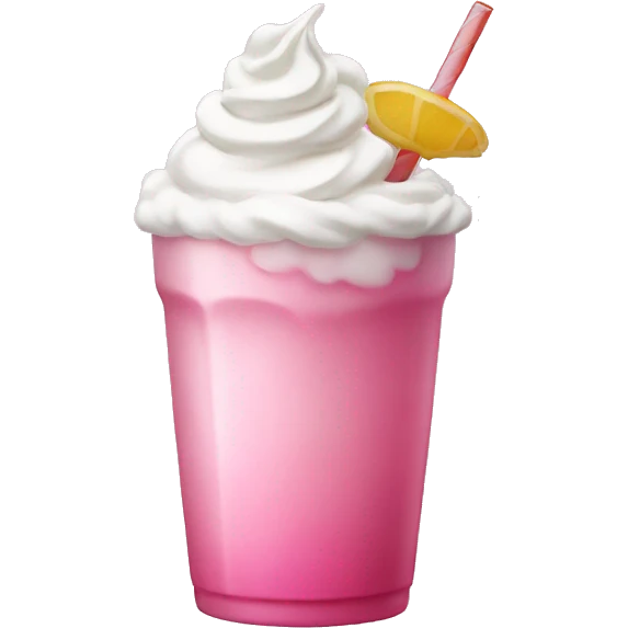Pink drink with whipped cream  emoji