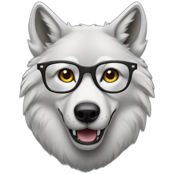 wolf wearing glasses emoji
