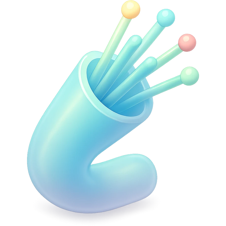 An optical cable illustrated in a playful and vibrant style, representing the fun and exciting aspects of high-speed internet. emoji