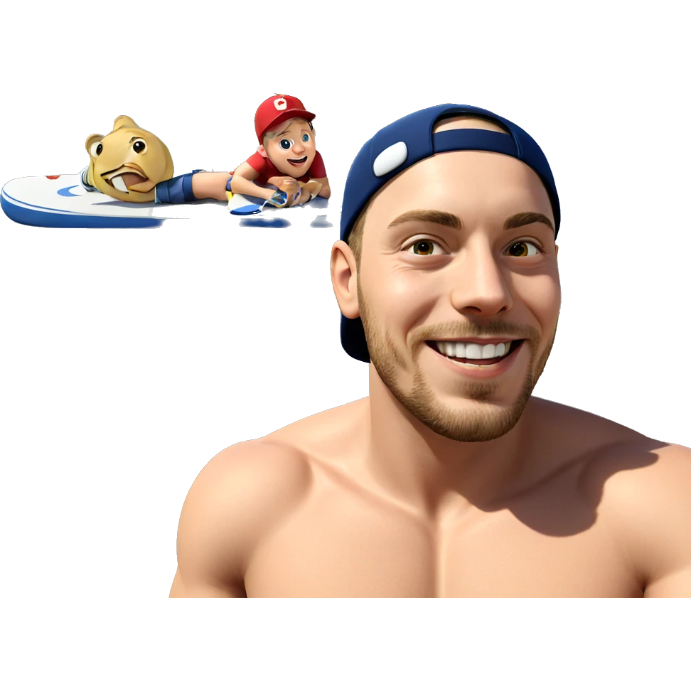 smiling boy with baseball cap emoji