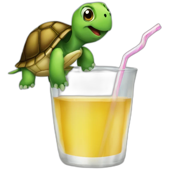 turtle drinking from straw emoji