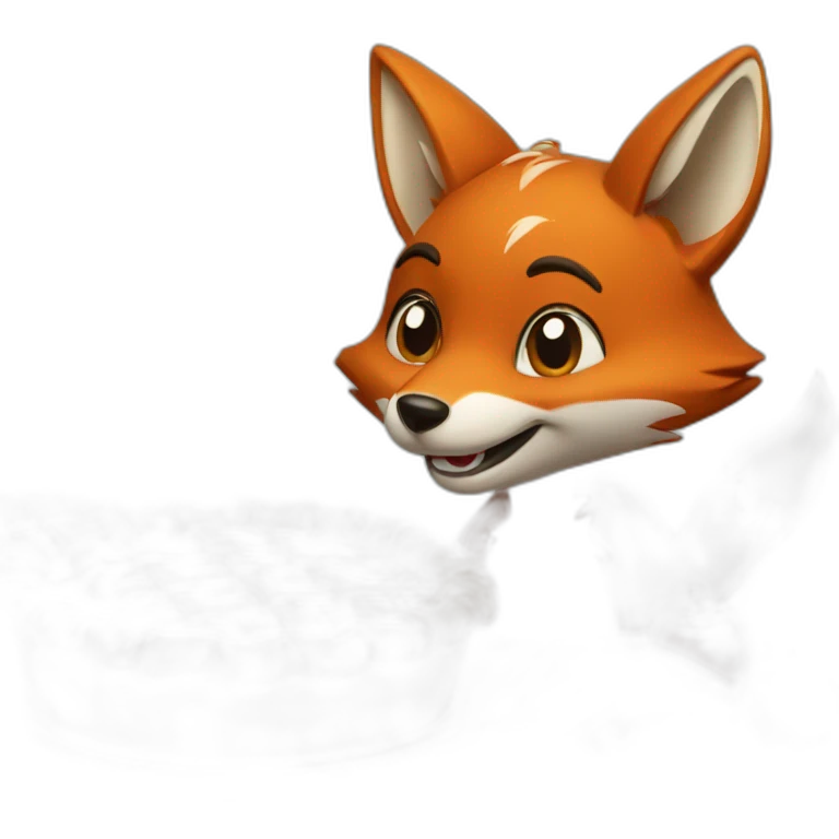 Fox making an apple pie emoji