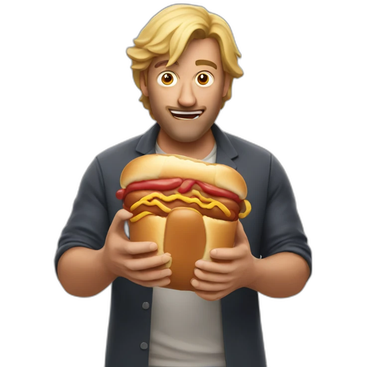 Mad person holding a hot dog emoji