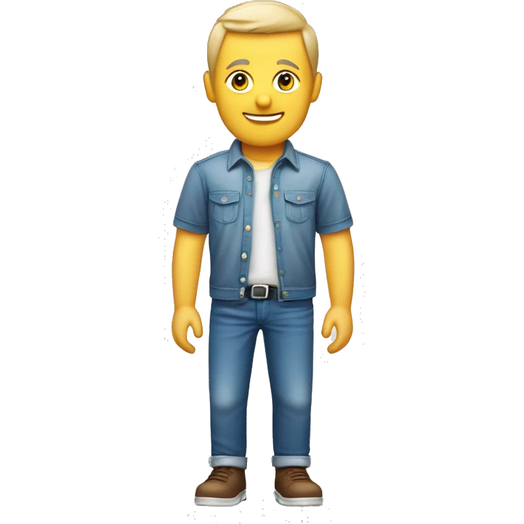 ￼ a software beer with Polo blue shirt and short, white jeans, ￼￼ emoji