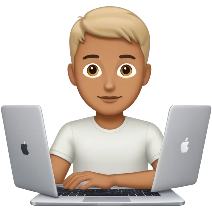 the guy is sitting in a laptop emoji