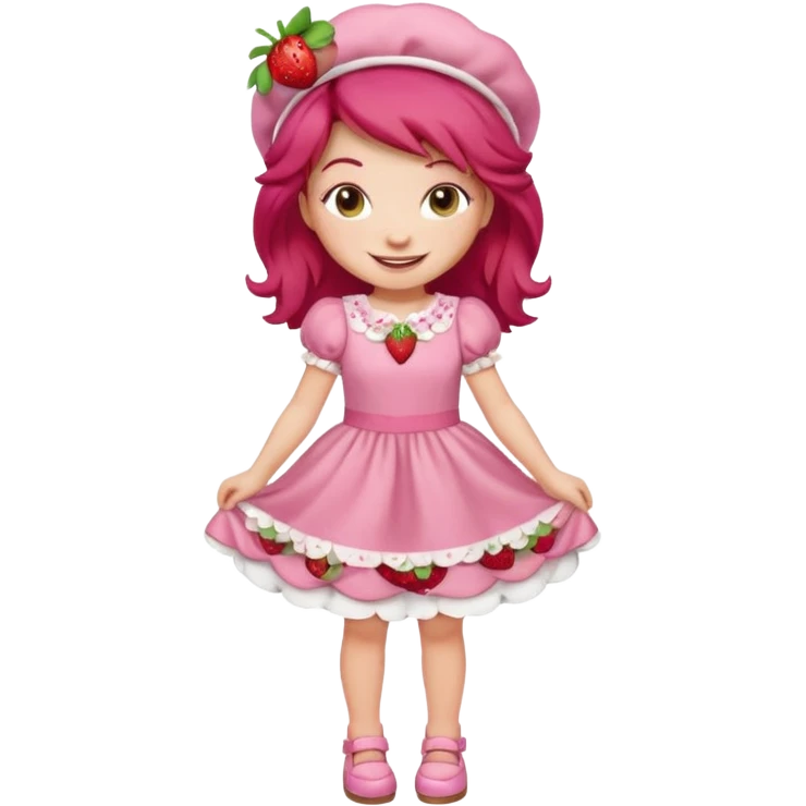 modern day cartoon character strawberry shortcake full body emoji